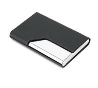 WGFOIP Porta Biglietti da Visita Dal Design Elegante per Professionisti Uomini e Donne, Resistente Acciaio Inossidabile e Pelle PU, Adatto a 15-20 Carte,