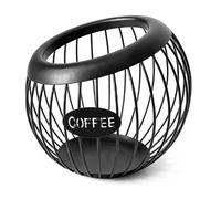 WGFOIP Portacapsule da caffè in Metallo, Design a Cestino Resistente (Nera) | Spazioso per le cialde del caffè, versatile per gli snack, facile da pulire, elegante design in metallo