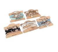WGFOIP Set di 20 Braccialetti con Ciondolo a Farfalla con Perline di, Eleganti Gioielli Impilabili per Feste Estive in Spiaggia, Adatti a Polsi da 4,3" a 6"