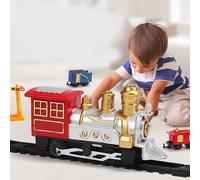 WGFOIP Set di Trenini Giocattolo Classici, Binari Elettrici e Design retrò | Materiale ABS, ideale per i bambini, favorisce l\'inclusività, il tema festivo
