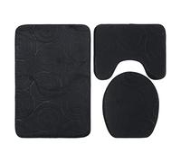 WGFOIP Tappeti da Bagno, 3 Pezzi Tappetino da Bagno Set Morbido Assorbente Non Slip Cuscinetto da Toilette con Cintura Elastica per Pavimento del Bagno Tappetini (#2)