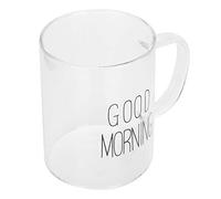 WGFOIP Tazza da caffè Trasparente da 350 Ml, Tazza D'acqua in Vetro Borosilicato Resistente per Bevande Calde e Fredde, Bicchieri da Eleganti, Perfetti per le Feste (etichetta nera)