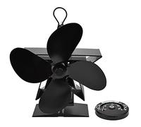 WGFOIP Ventilatore Termico a 4 Pale con Termometro per Stufe | Efficienza termica, lega di zinco durevole, prestazioni silenziose, riscaldamento interno