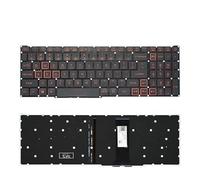 WGGYGMD Tastiera retroilluminata per Laptop Russa statunitense per Acer per Nitro 5 AN515-54 43 44 AN517-51 52 54 51 N18C3 N18C4(US Red Word Backlit)