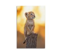 WGJYMX Poster da parete su tela con immagine di cucciolo di leone, decorazione moderna per la camera da letto, 20 x 30 cm