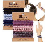 Wgniip 24 Pcs Boho Hair Ties for Women, 6 Colors Cute Hair Tie Bracelet for Thin and Thick Hair/Pony Tails, Multi-colored Hair Accessories for Women No Damage Hair Elastics