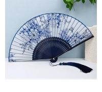 WGQDQDBY Ventaglio Pieghevole Tradizionale Cinese - Regalo Ventaglio Classico per Danza Estiva per Donne-Blue1