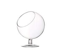 WGV Clear Slant Cut Bowl vase on Stem Terrarium Glass vase,
