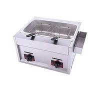 Wgwioo Friggitrice A Gas da Banco Professionale, Friggitrice Professionale, Friggitrice Professionale A Doppio Cestello in Acciaio Inossidabile, per Uso Commerciale E Domestico