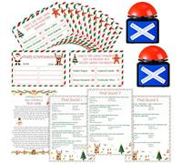 WGXX Gioco di feudo amichevole del Ringraziamento con 2 buzzer di risposta, gioco di carte di Natale per amici e familiari, riunione notturna, quiz, divertimento per adulti (Natale)