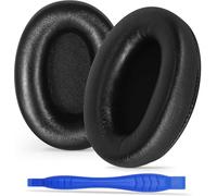 WH-1000XM3 - Cuscinetti auricolari di ricambio per cuffie Sony XM3 con cancellazione del rumore, in vera pelle di agnello, con memory foam acustico più morbido, extra spessore (nero)