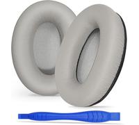 WH-1000XM3 - Cuscinetti auricolari di ricambio per cuffie Sony XM3 con cancellazione del rumore, in vera pelle di agnello, con memory foam acustico più morbido, extra spessore (argento)