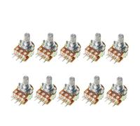 WH148 - Potenziometro lineare da 15 mm, con dadi e rondelle, 6 pin, B1K, B2K, B5K, B10K, B1M, 10 pezzi (1K Ohm)