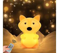 WHA&DARREN Luce notturna grande volpe Luce notturna LED lampada da comodino per bambini luce per bambini silicone per l'allattamento al seno Luce notturna camera da letto/regalo bambino