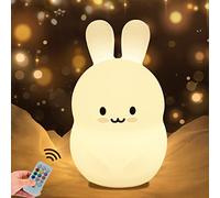 WHA&DARREN luce notturna per conigli grandi Luce Notte Bambini Luce per camera da letto Luce da comodino Luce per l'allattamento al seno in silicone Luce notturna ricaricabile luce notturna regalo