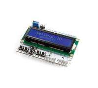 Whadda Schermo LCD e tastiera per Arduino®, sfondo blu, caratteri bianchi, regolazione del contrasto, pulsanti di reset e navigazione