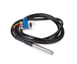 Whadda Sensore di temperatura, range di temperatura da -55°C a 125°C, 9-12 bit, compatibile con Arduino, con adattatore, nero