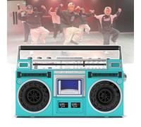 WhAeoy Boombox portatile a cassetta, stile classico anni '80, lettore CD, con radio AM/FM, supporto ingresso SD/USB, registratore a cassette per riunioni di famiglia e viaggi, B