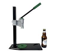 WhAeoy Macchina per Confezionamento Sottovuoto Professionale Tappatrice per Bottiglie Birra con Leva Automatica Banco Altezza Regolabile 10-50cm per Tappi 26-29mm Cuscinetto Gomma Antiscivolo,Green