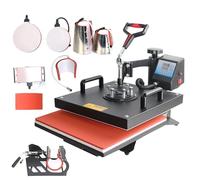 WhAeoy Macchina per Pressa Caldo 38x38cm, Stampante Sublimazione Combinata, Macchine per Pressa Caldo, Macchina per Stampa Trasferimento Termico per Magliette Swing Away per Tazze,Black