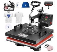 WhAeoy Macchina per Pressa Caldo 5 in 1, Pressa Caldo Oscillante 15"x15" per Sublimazione, Macchina per Pressatura per Magliette Multifunzione, Macchina per Pressa Caldo per Trasferimento,Black