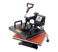 WhAeoy Macchina per Pressa Caldo, Macchina per Pressa Caldo Multifunzione, Macchina per Sublimazione Macchina per Pressatura per Magliette Swing Away Controllo Digitale per Magliette,Black