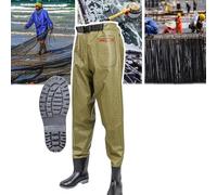 WhAeoy Pantaloni da Pescatore in Vita per Uomo/Donna (con Stivali), Stivali in PVC, Tasca (Comodo Spazio di Archiviazione) + Cintura, Traspiranti/Elastici, per Piantagioni Agricole,43,C