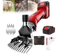 WhAeoy Tosatrice per Pecore Senza Fili, Tosatrice Elettrica Professionale 500W con 1 Batteria E Lame Ricambio, Strumento per Toelettatura Pecore Alpaca Capre E Altri Animali Fattoria, Ricaricabile