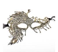 Whakano 1 maschera veneziana in pizzo per gli occhi e le donne, sexy, in pizzo e pavone, per Halloween, Carnevale, ballo, ballo, costume da festa, cosplay, oro