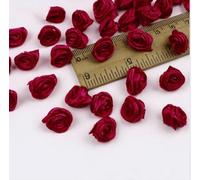 Whakano 100 mini teste di rose artificiali da 1,5 cm, in raso per fai da te, applicazioni floreali, piccole rose per San Valentino, festa della mamma, matrimonio, feste, decorazione per la casa, rosso
