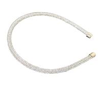 Whakano 2 fasce per capelli da donna, con strass, alla moda, antiscivolo, per donne e ragazze, per matrimoni, compleanni, feste, vacanze, yoga, bianco