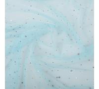 Whakano 2 Yards - Tessuto in tulle con glitter lucido, larghezza 150 cm, con piccole paillettes, per cucito, fai da te, per lavori fai da te, per costume da palcoscenico, colore blu