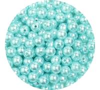 Whakano 400 perline rotonde da infilare, perle artificiali rotonde con foro rotondo, in ABS, per artigianato, bracciali, collane, vestiti, portachiavi, 8 mm, blu verde