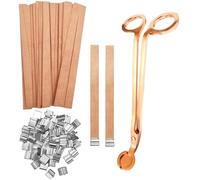 Whakano 50 stoppini per candele in legno, 13 x 130 mm, 50 pezzi, per candele, accessori per candele, stoppini in legno, per produzione di candele e candele, fai da te, amanti delle candele profumate