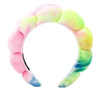 Whakano Fasce per capelli colorate da donna, in spugna morbida, per lavare il viso, per la cura della pelle, per capelli, cosmetici, fascia spessa per tutti i giorni, giallo fluorescente