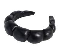 Whakano Fascia per capelli in spugna per donne, morbida e larga per lavare il viso, spessa, accessorio per capelli, per tutti i giorni, trucco, cura della pelle, feste, vacanze, balli, nero