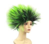 Whakano Rocker Punk Popstar Parrucca per adulti Wig,Wild anni '80 parrucca da discoteca, testa esplosiva, capelli sintetici per carnevale, feste a tema, Halloween, Natale, cosplay party, verde