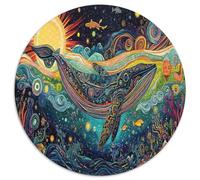 Whale 1000 Pezzis Dreamy Style Puzzle Rotondo Per Adulti Animali Educativo Difficile E Impossibile Idea Regalo Per Lei O Lui 1000pcs (67.5x67.5cm)