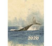 Whale 2026 A4 Desktop Diary With Week To Page: Aquatic Weekly Organiser For Business or Home