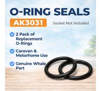 Whale AK3031 2X O-Ring Seals Watermaster Inlet Caravan RV Socket NON Inclusa