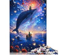Whale Boy in Dreamy Sky Jigsaw Puzzle Impossibili 1000 Pezzi Decorazione Per La Casa. Giochi Rilassamento E Intelligence Per Adulti E Ragazzi Da 14 Anni 1000pcs (40x28cm)