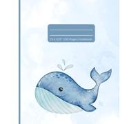 Whale Composition Notebook, Ruled, 150 pages, 7.5 x 9.25