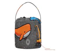 Whale & Dolphin "ocean" Design Crochet Bag Crochet Organizer Bag con fori Crochet Tote per Crochet Tool Crochet Progetto