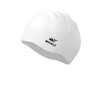 WHALE Extra Large Swim Cap for Women Men, Durable Silicone Swimming Hat with Ear Protection, Unisex Adults Bath Swimming Caps for Long Thick Curly Hair & Dreadlocks Braids Weaves Afro Hair(White)
