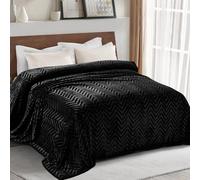 Whale Flotilla Coperta Pile Con Motivo Chevron, Calda Coperta per Divano e Letto in Flanella Morbida, Accogliente e Leggera per Tutte le Stagioni, 150 x 200 cm, Nero