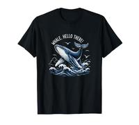 Whale Hello There Divertente e Carino Ocean Energy Tema Maglietta