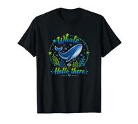 Whale Hello There Divertente E Carino Ocean View Stile Maglietta