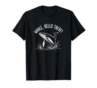 Whale Hello There Divertente E Carino Ocean Wave Scene Maglietta
