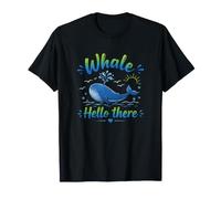 Whale Hello There Divertente e Carino Ocean Wonder Theme Maglietta