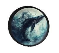 Whale in Water - Copertura per ruota di scorta in pelle PVC, antipolvere, impermeabile, per camper da 30 pollici, rimorchi, camion, SUV, diametro 71-86 cm